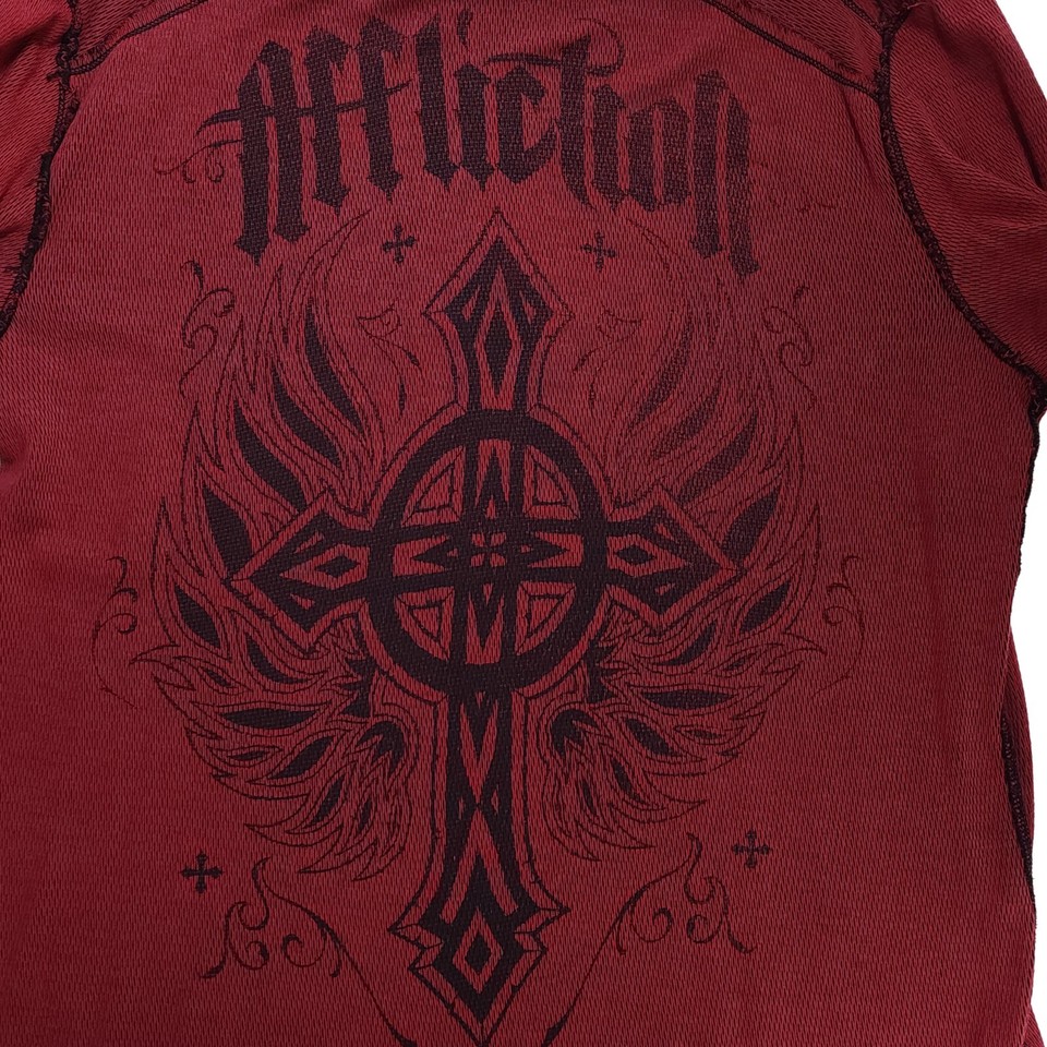 Affliction Reversble Men XL - XXL Graphic Skull Wings Cross Grunge ...