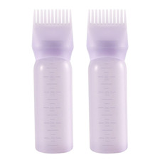 Root Comb Applicator Bottle 6 Ounce, 2 Pack Oil Applicator for Hair Dye, Bottle