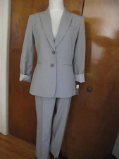 Tahari Asl Women’s Heather Gray Pant Suit Set New