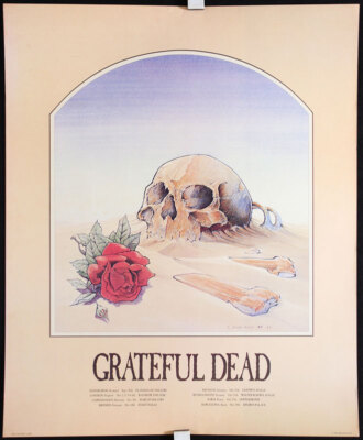 Grateful Dead 1981 European Tour Poster Stanley Mouse Tea Lautrec
