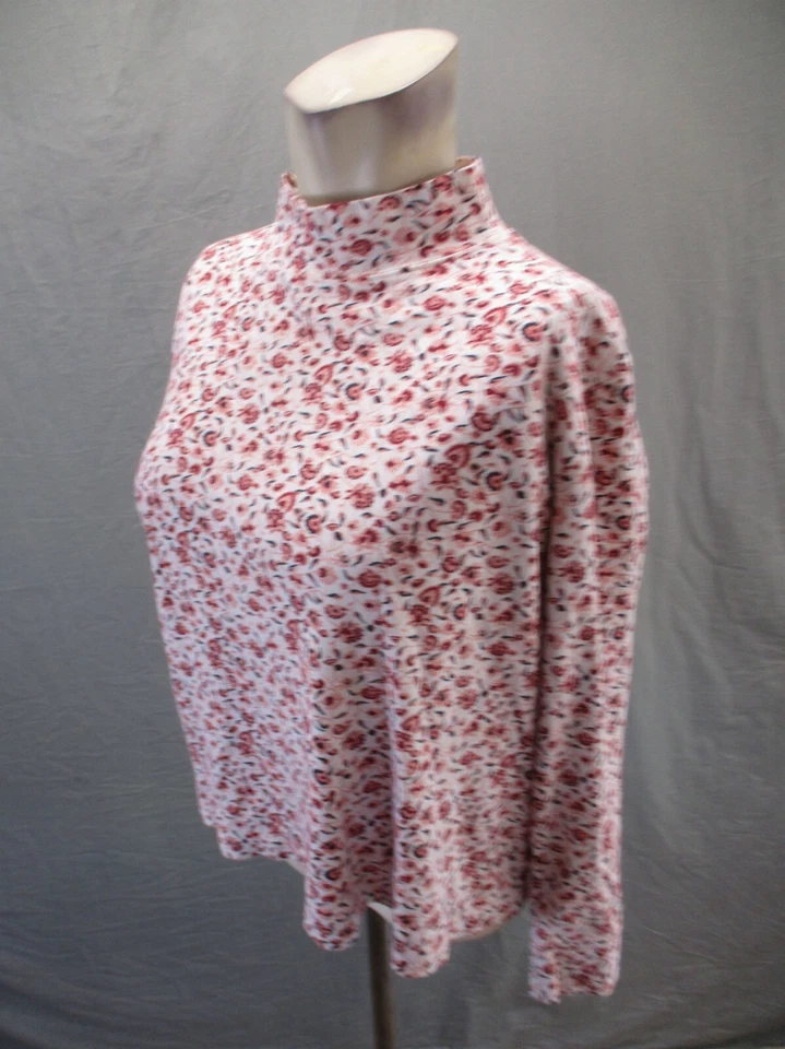 Top relajado manga larga cuello alto 100 % algodón LANDS' END talla M (10-13) para niñas 070 Foto 3 de 4