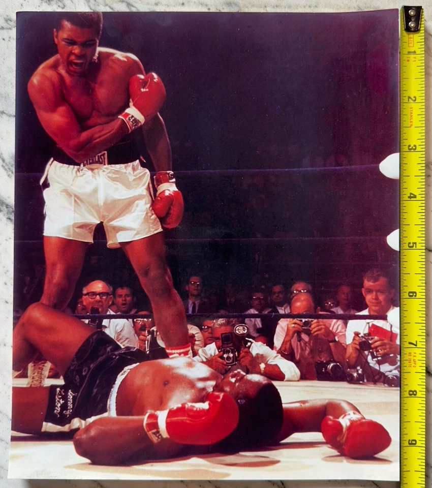 MUHAMMAD ALI PISOS SONNY LISTON 8X9,75 FOTO BOXEO IMAGEN COLOR Foto 3 de 4