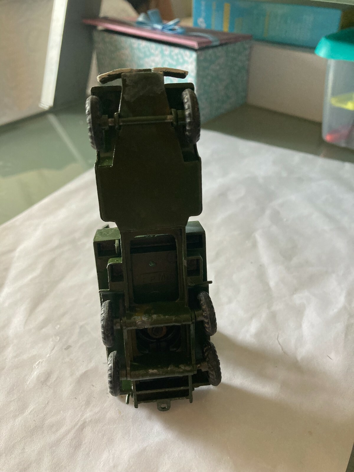 FRANCE JOUET FJ, camion GMC militaire mitrailleuse et gunner, mod 60