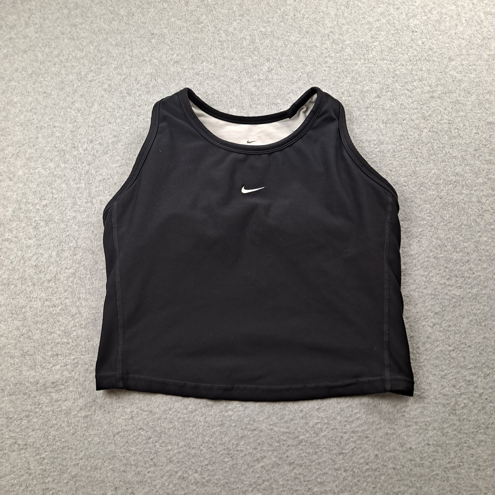Nike Sports Bra Tank Women XL Black Racerback Shirt Activewear Sports Gym Comfy-image