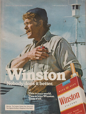 1980 Winston Cigarettes - Sailor Fisherman Boat Mast Crows Nest - Print Ad  Photo