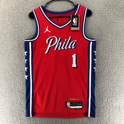 Jordan Philadelphia 76ers James Harden NBA Statement Jersey Red Men's Size 2XL