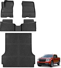22-25 Ford Maverick (Hybrid Only) Floor Mats 1st, 2nd Rows & Bed Liner 4-Piece