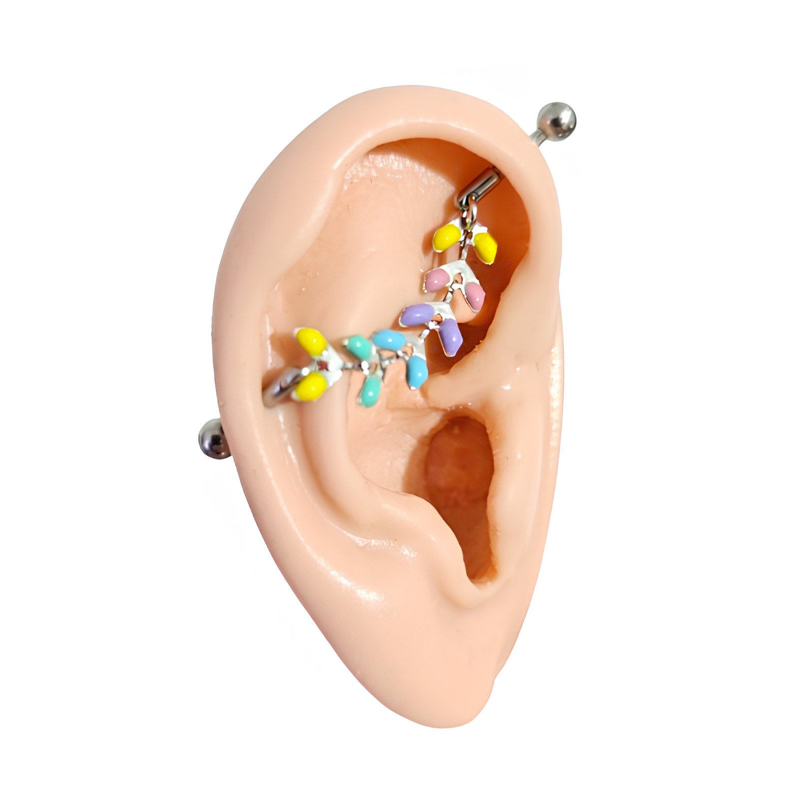 Scaffold Bar Chained Flexible Coloured Arrow Body Piercing Barbell Jewellery Bar