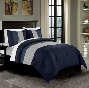Navy Gray Stripe Comforter Set Full Queen Sweet Jojo Designs Target