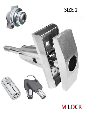 LOT OF 2 T Handle Vending + Pop up Tubular Lock + nut Triple Star rod SIZE 2