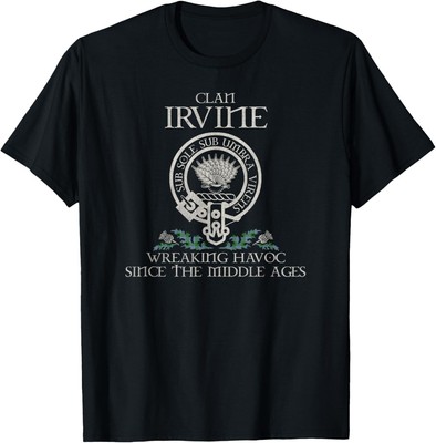 Clan Irvine of Bonshaw tartan crest Thistle vintage T-Shirt Hoodie