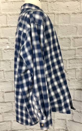 Carhartt Mens XL Blue Plaid Long Sleeve Button Front Shirt - Picture 4 of 6