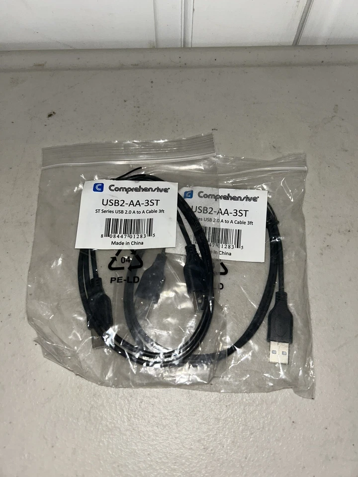 New Set of 2 USB2-AA-3ST, Comprehensive USB 2.0 A to A Cable 3ft - USB - Image 3 of 4