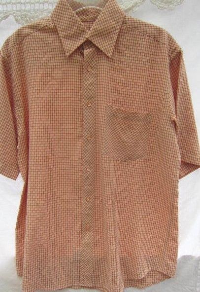 Bugatchi UOMO medium Button Front Shirt Orange Ch… - image 1