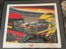 Dale Earnhardt Sr Sam Bass Painting 240 of 1,000 nicely framed, Sundown Showdown