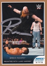 Erick Rowan Signed 2016 Topps WWE Road to Wrestlemania Bronze Card #27 w/ Harper