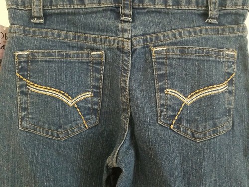 Riders By Lee girls Size 5 Regular Flare Blue Jeans Adjustable Waist NWTS - Picture 5 of 7