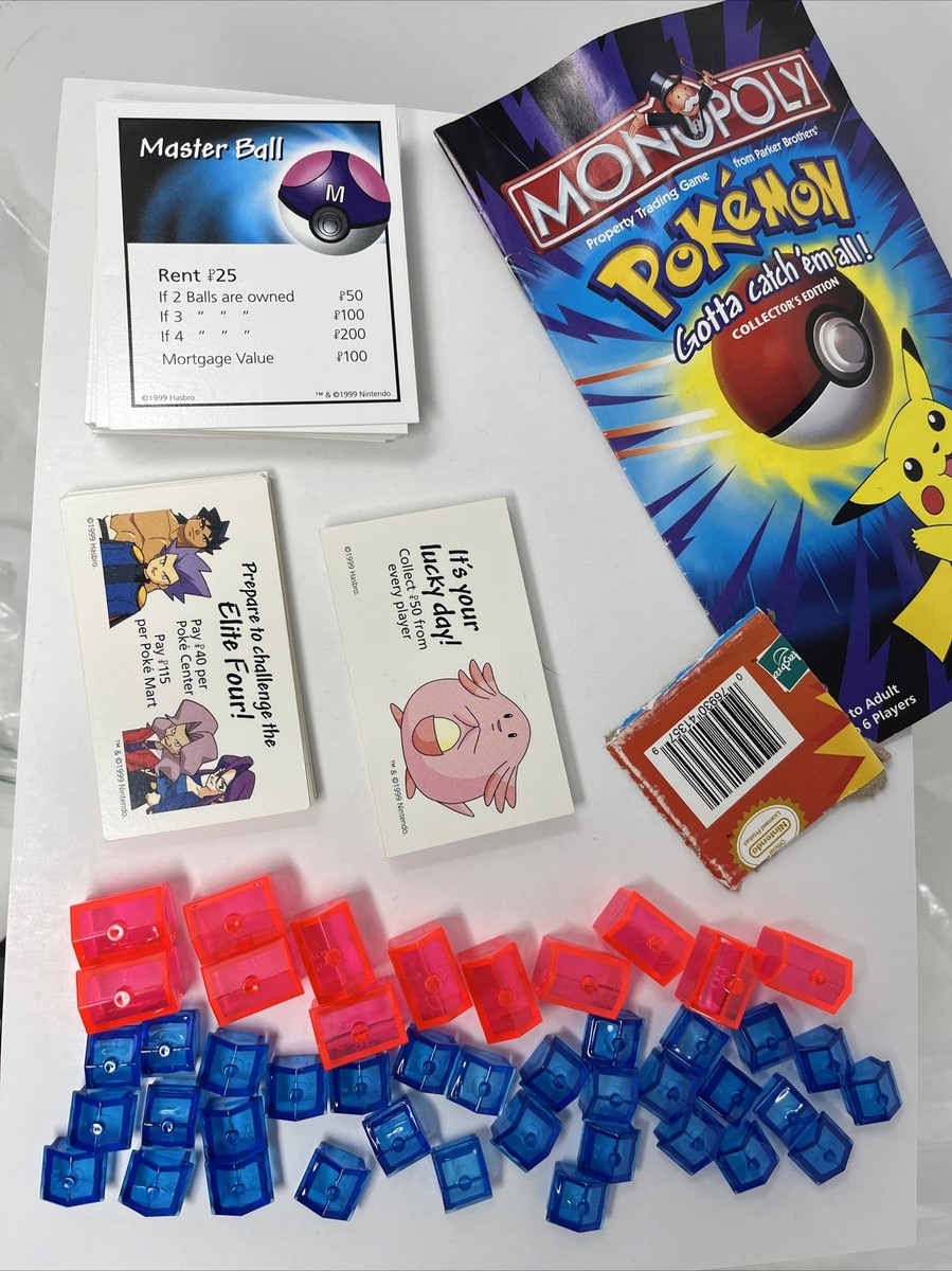 Pokemon Collector Edition Monopoly Board Game Parts Black Light