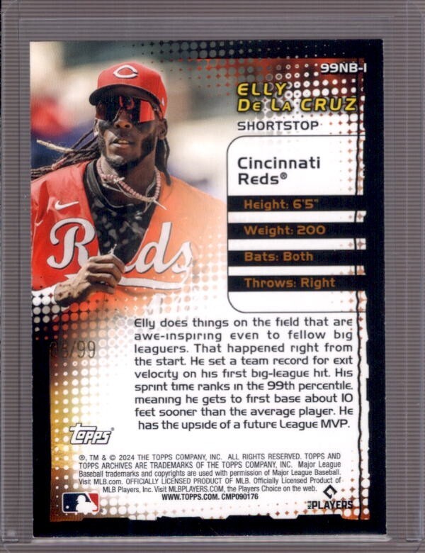 ELLY De La CRUZ 2024 Topps Archives 99 New Breed #1 Green Foil