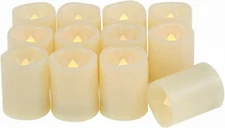 EcoGecko Indoor/Outdoor Set of 12 Flameless Votive Candles with 6 hourTimer