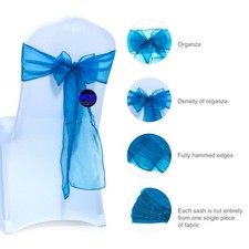100 Dark Teal Organza Chair Sashes Chair Cover Wider Bows wedding party d cor