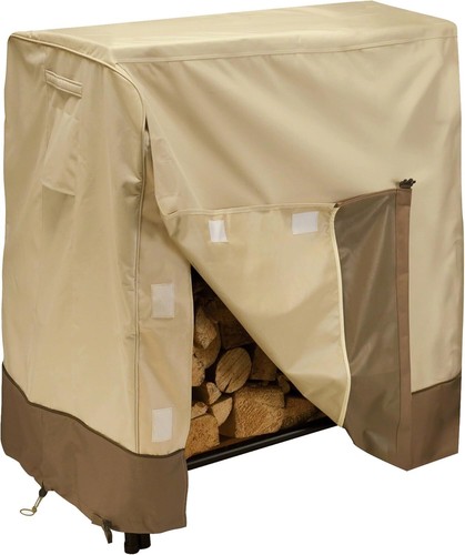 Elegant 4ft Log Rack Cover with Snap Closure, Water-Resistant Classic Design - Picture 3 of 11