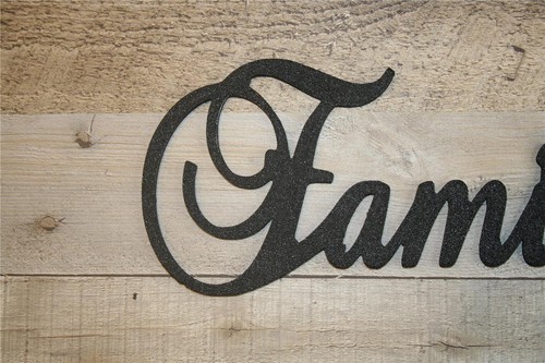FAMILY 2D Wall Sign Decor 9 3/4" 3D Printed Wall Art Spell Out Cursive Writing - Picture 2 of 5