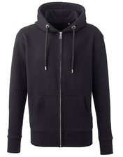 Image of Mens Full Zip Up Hoodie Sweatshirt Organic Cotton Blend Hooded Sweat Top Jacket