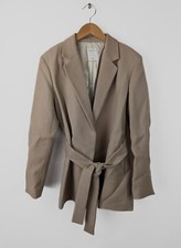 NEW SANDRO PARIS Women's Sz FR 40 US 8 Bravy Belted Jacket Beige 520