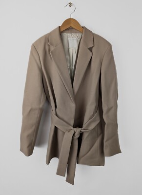 NEW SANDRO PARIS Women's Sz FR 40 US 8 Bravy Belted Jacket Beige $520