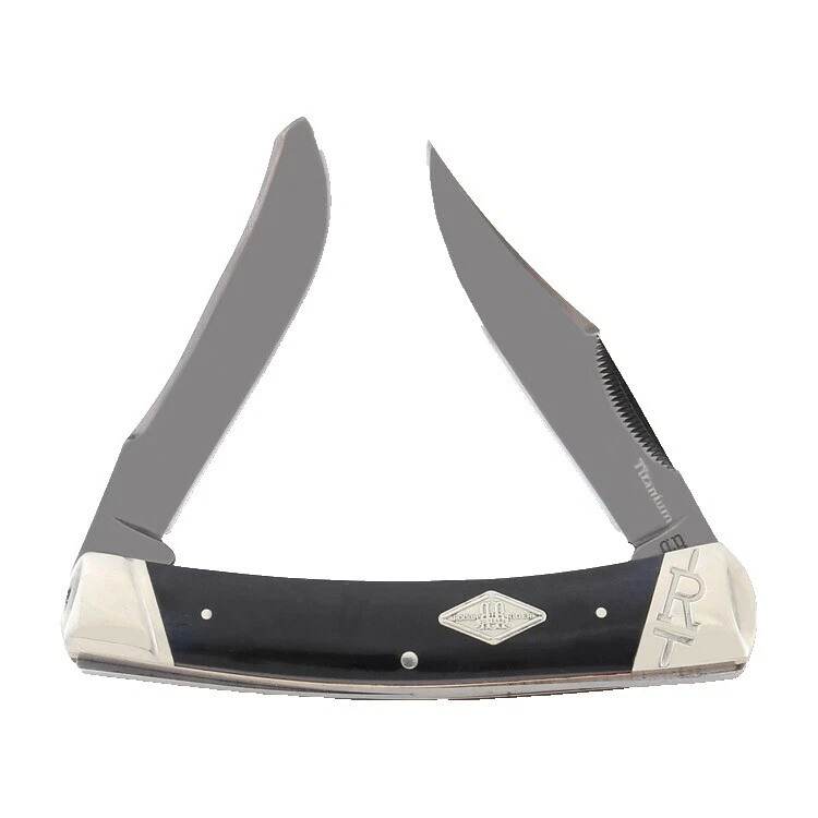 Alça de titânio Rough Rider preto moderno canivetes industrializados colecionáveis