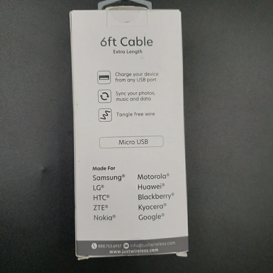 Flat Micro USB Phone Charger Cable Data Sync Charging for Samsung Cute Cool Pink - Image 4 of 4