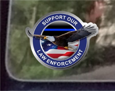 ProSticker 1094 (One) 4" Support Our Law Enforcement Blue