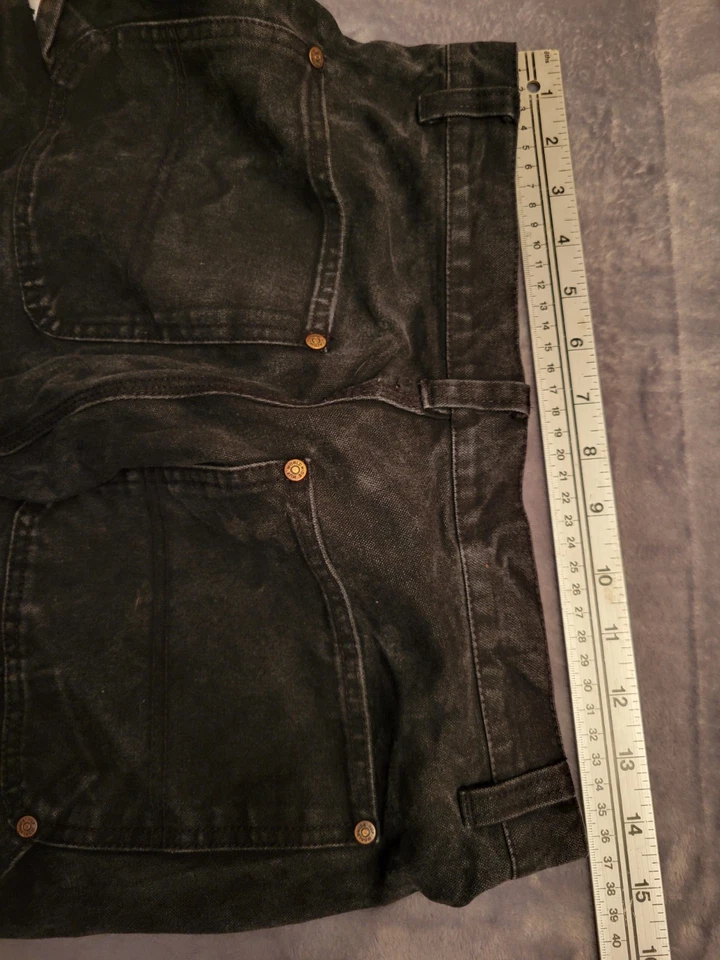 Pantalones Cortos Huf Doble Rodilla Hombres 28 Negro Y2K Corona King Sueltos Anchos Sueltos Rap Skate Foto 4 de 4