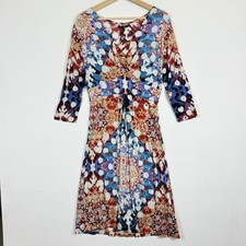 NEW Alberto Makali Knit Dress Womens Small Multi Color Twist Boho Artsy Mod