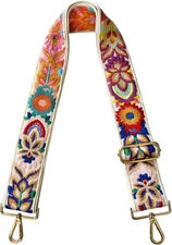 Embroidery Flower Purse Strap Replacement Crossbody for Handbags Women Guitar St