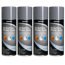 All Surface Primer Spray, One-Part Epoxy Primer Matte Gray, 4 Cans, Enhance A...