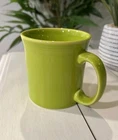 2 Lemongrass/Lime Green Handle Fiestaware HLC Coffee/Tea Mug Wide Handle