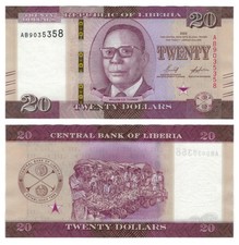 Liberia 20 Dollars (2022) - Samuel Doe/Local Market/p-39a UNC