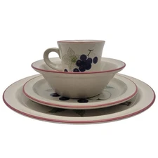 Noritake Primastone 4 piece Set Napa Valley 8336 made In Japan Vtg