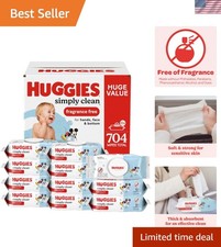 Huggies Simply Clean Baby Wipes, Unscented, 11 Packs, 704 Wipes