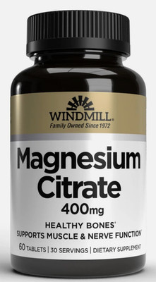 Windmill Natural Vitamins Magnesium Citrate 400 mg Heart Bone Nerve Support