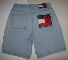 Vintage Tommy Hilfiger Men  s Size 38 Y2K Jean Shorts Logo, Skater, Baggy