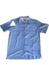 MENS Quicksilver Waterman Collection Comfort Fit Button Down Shirt Blue MEDIUM