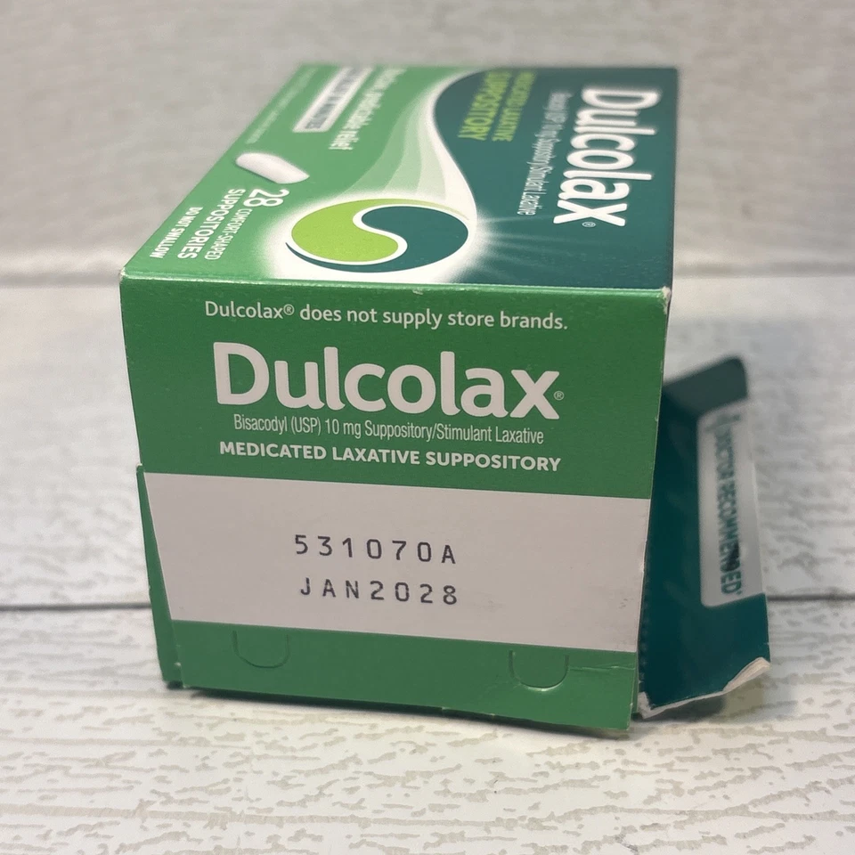1 Caja Dulcolax Supositorios 28 Supositorios Exp. 1-2028 Foto 2 de 3