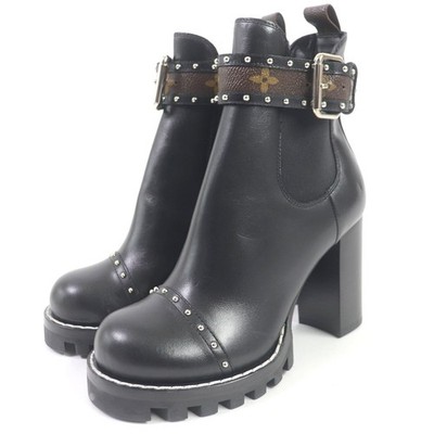 Excellent LOUIS VUITTON Ankle boots black leather Women 36