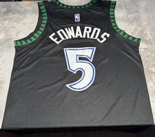 NWT Small Men’s Nike Black Minnesota Timberwolves Anthony Edwards Jersey.  