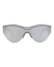 Balenciaga Unisex Shield/Wrap Grey Grey Silver Fashion Designer Eyewear