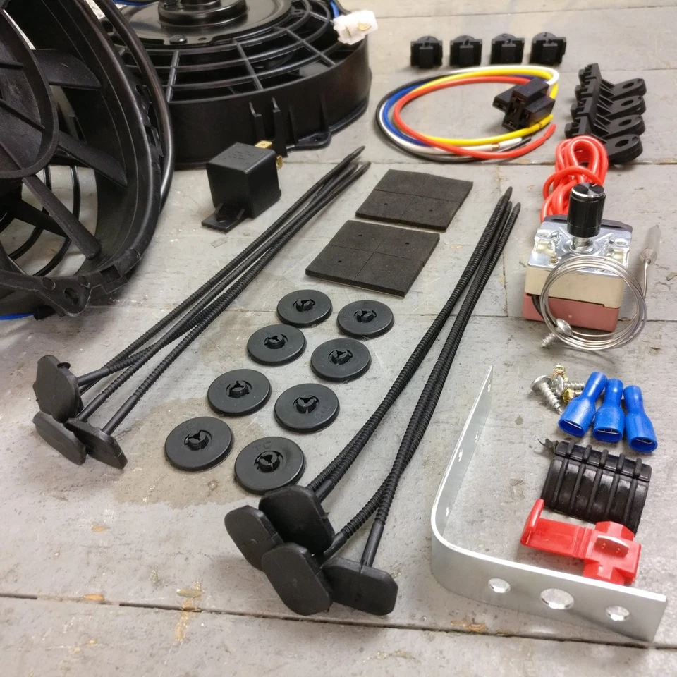 Ford Fairlane y Fairlane 500 1962-1965 8 ventiladores dobles ventilador de refrigeración por aire delgado Foto 2 de 4