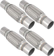 4 Pack 2 X 6 Inches Stainless Steel Heavy Duty Exhaust Flex Pipe, Double Braid E